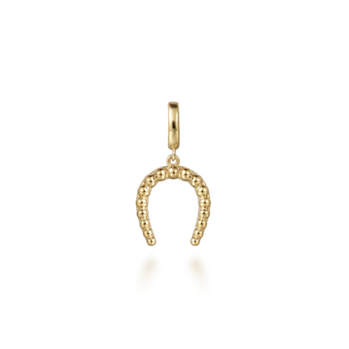 14K Yellow Plain Gold Bujukan Horseshoe Charm Pendant With Detachable Bail 14K Yellow Plain Gold Bujukan Horseshoe Charm Pendant With Detachable Bail