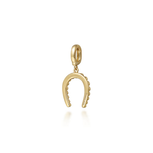 14K Yellow Plain Gold Bujukan Horseshoe Charm Pendant With Detachable Bail 14K Yellow Plain Gold Bujukan Horseshoe Charm Pendant With Detachable Bail