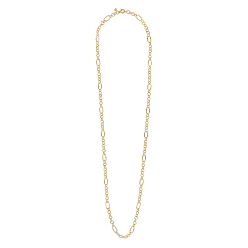 14K Yellow Plain Gold Bujukan Link Chain Necklace 14K Yellow Plain Gold Bujukan Link Chain Necklace