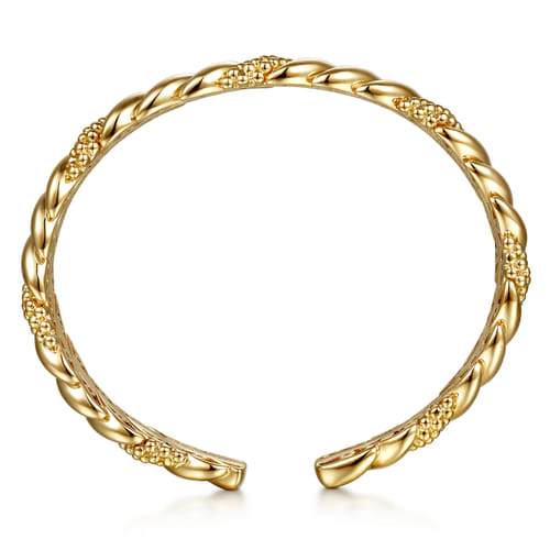 14K Yellow Plain Gold Bujukan Split Bangle Bracelet