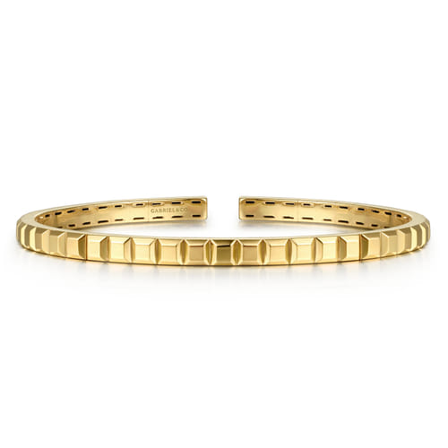 14K Yellow Plain Gold Split Bangle Bracelet
