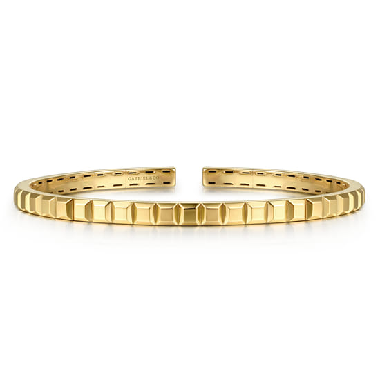 Gabriel - 14K Yellow Plain Gold Split Bangle Bracelet