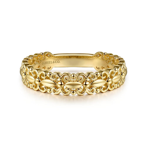 14K Yellow Plain Gold Stackable Ring