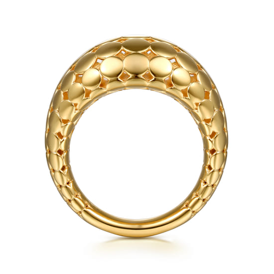 14K Yellow Plain Gold Wide Bujukan Band Ring angle 2