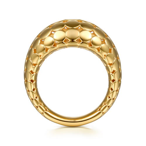 14K Yellow Plain Gold Wide Bujukan Band Ring 14K Yellow Plain Gold Wide Bujukan Band Ring