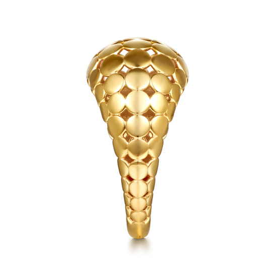 14K Yellow Plain Gold Wide Bujukan Band Ring angle 4