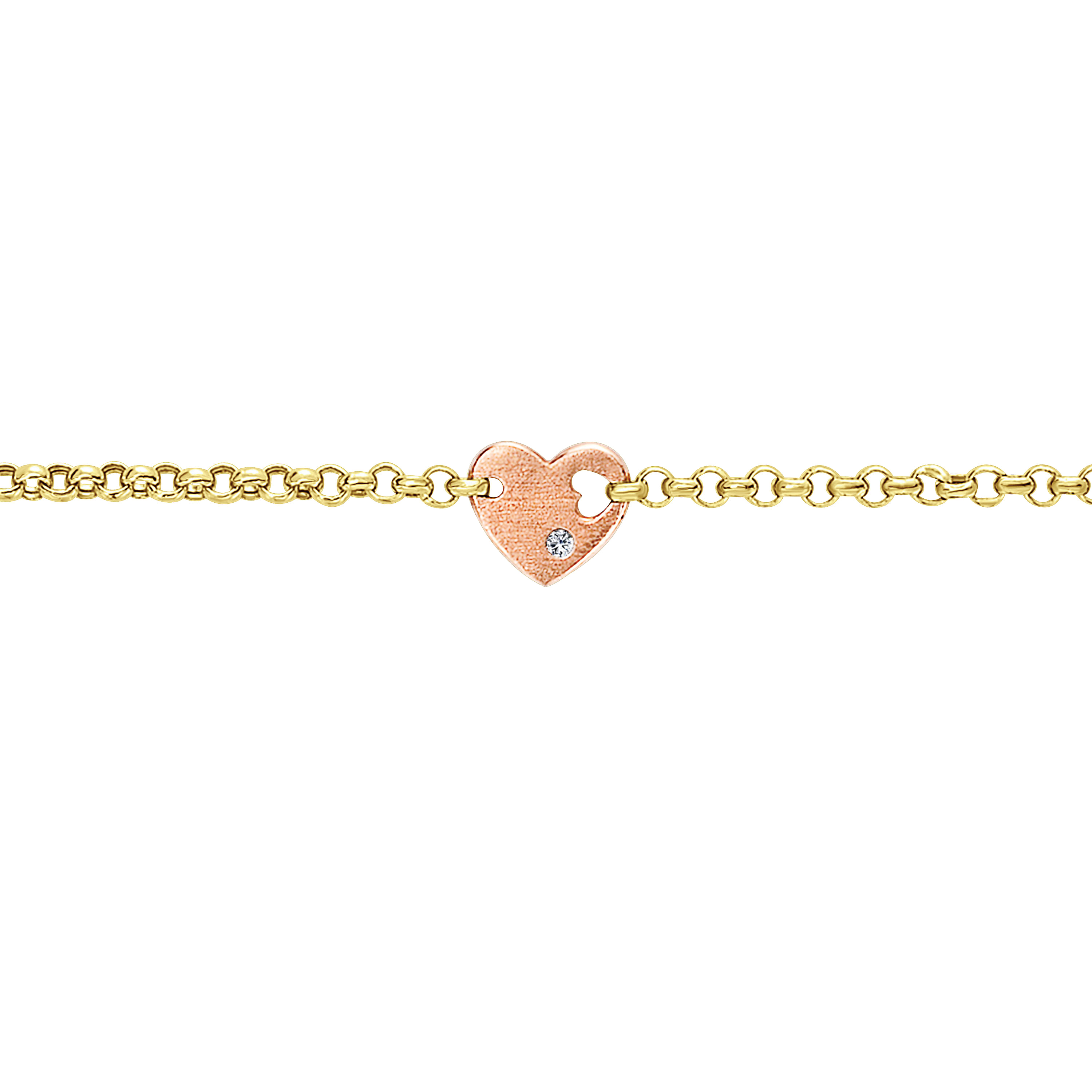 14K Yellow-Rose Gold Diamond Bracelet