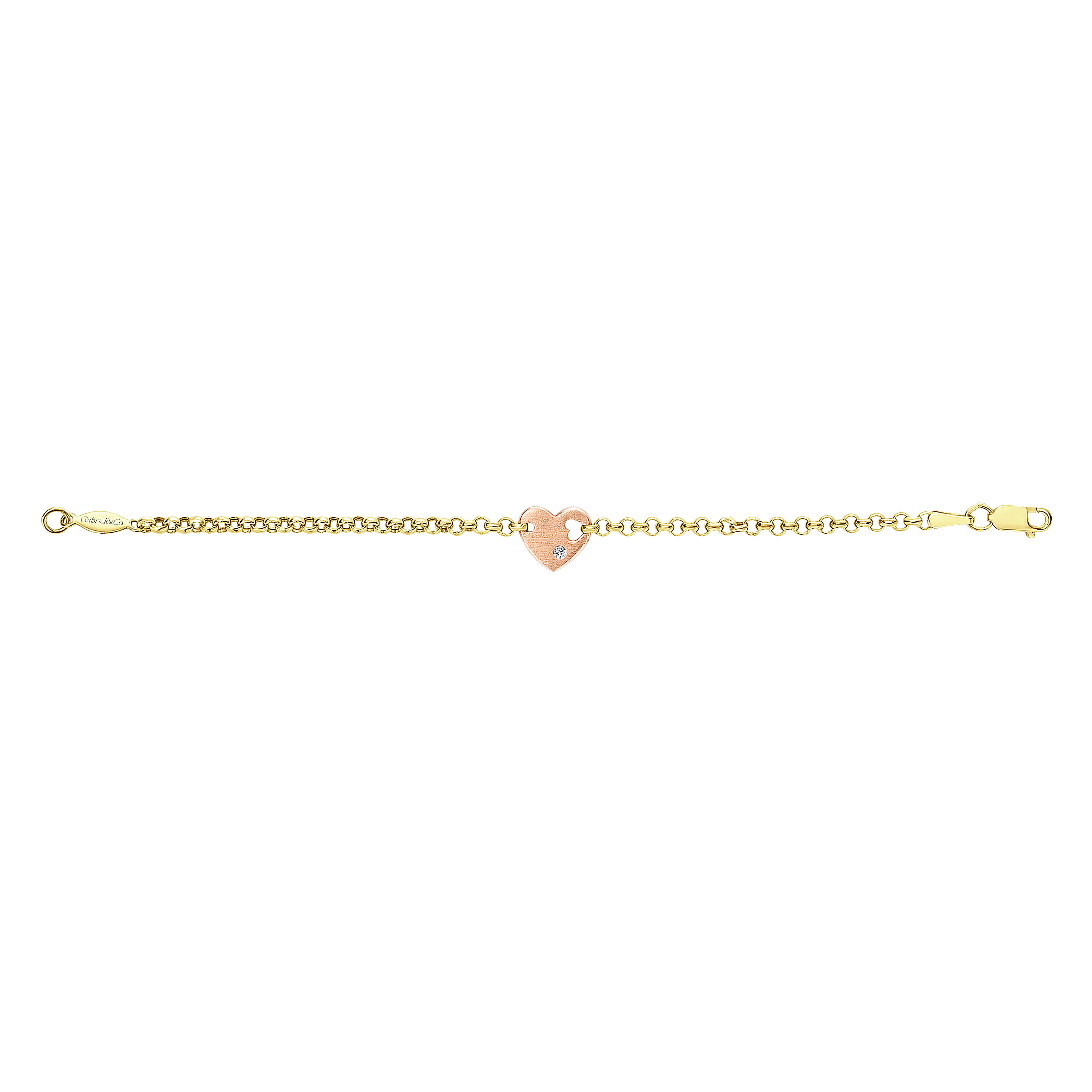 14K Yellow-Rose Gold Diamond Bracelet