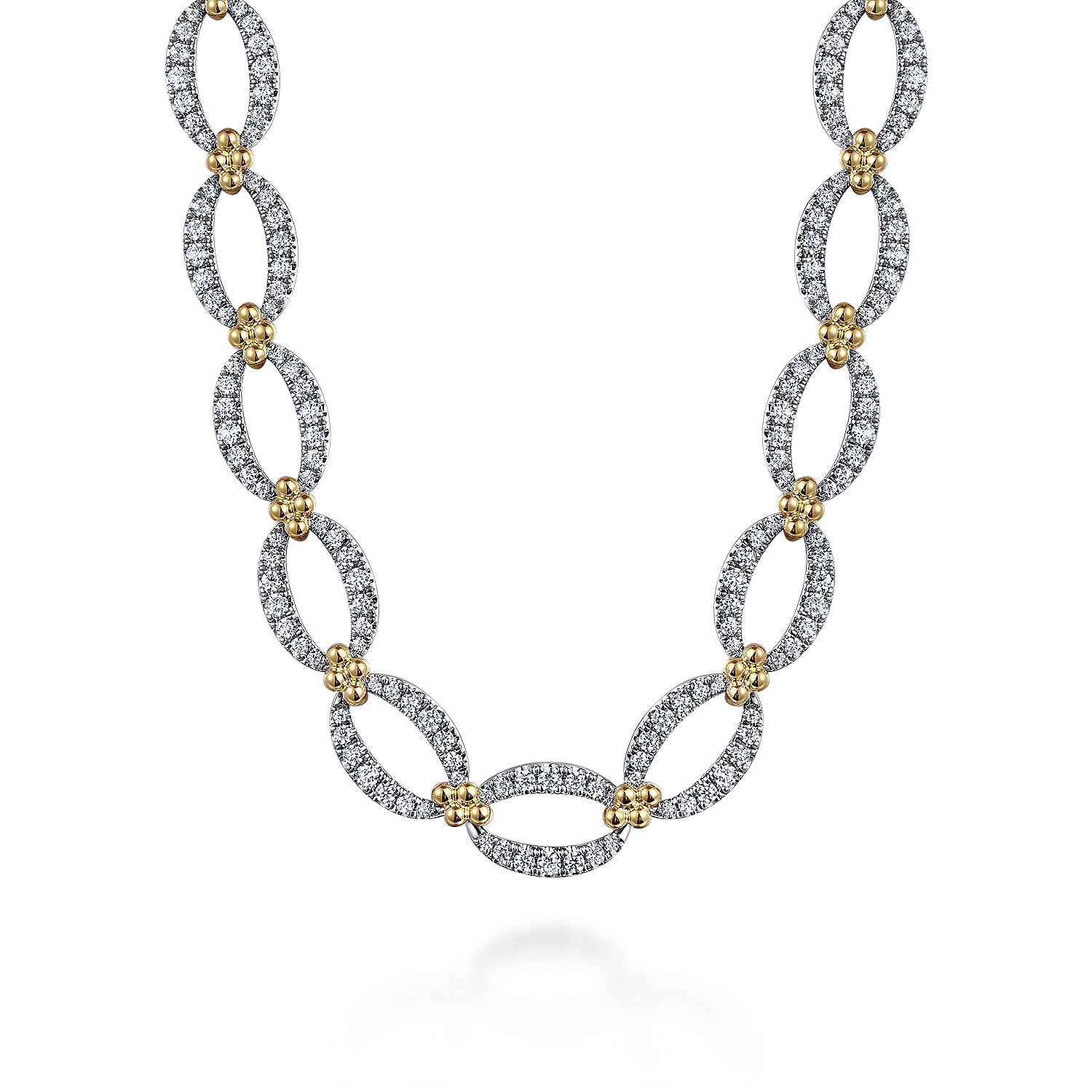Gabriel - 14K Yellow-White Chain Diamond Link Necklace