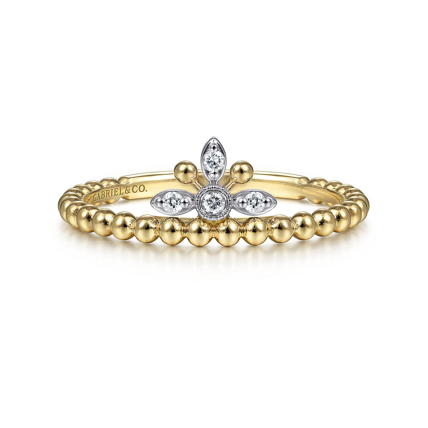 Gabriel - 14K Yellow-White Gold Bujukan Diamond Crown Ring