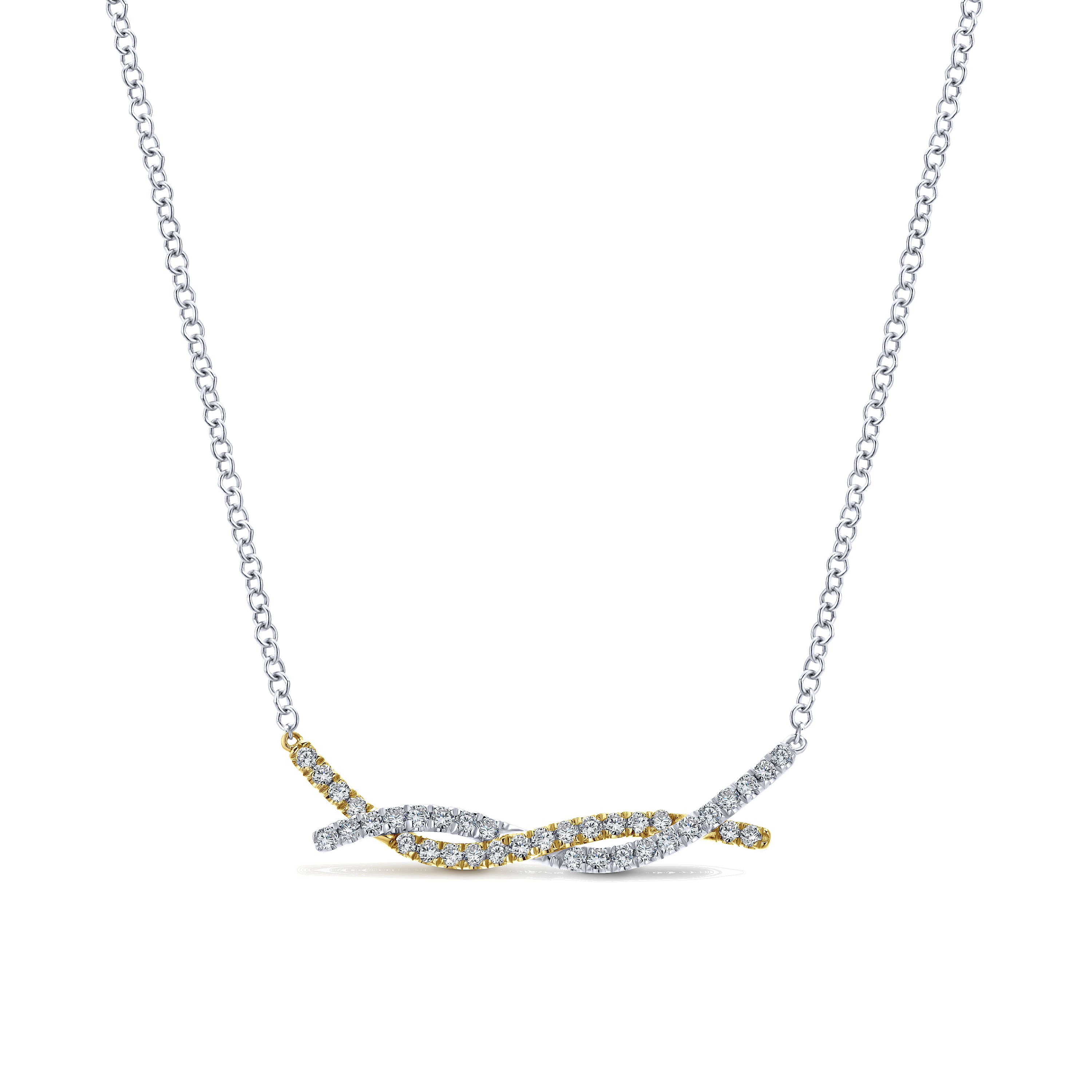 14K Yellow-White Gold Diamond Necklace