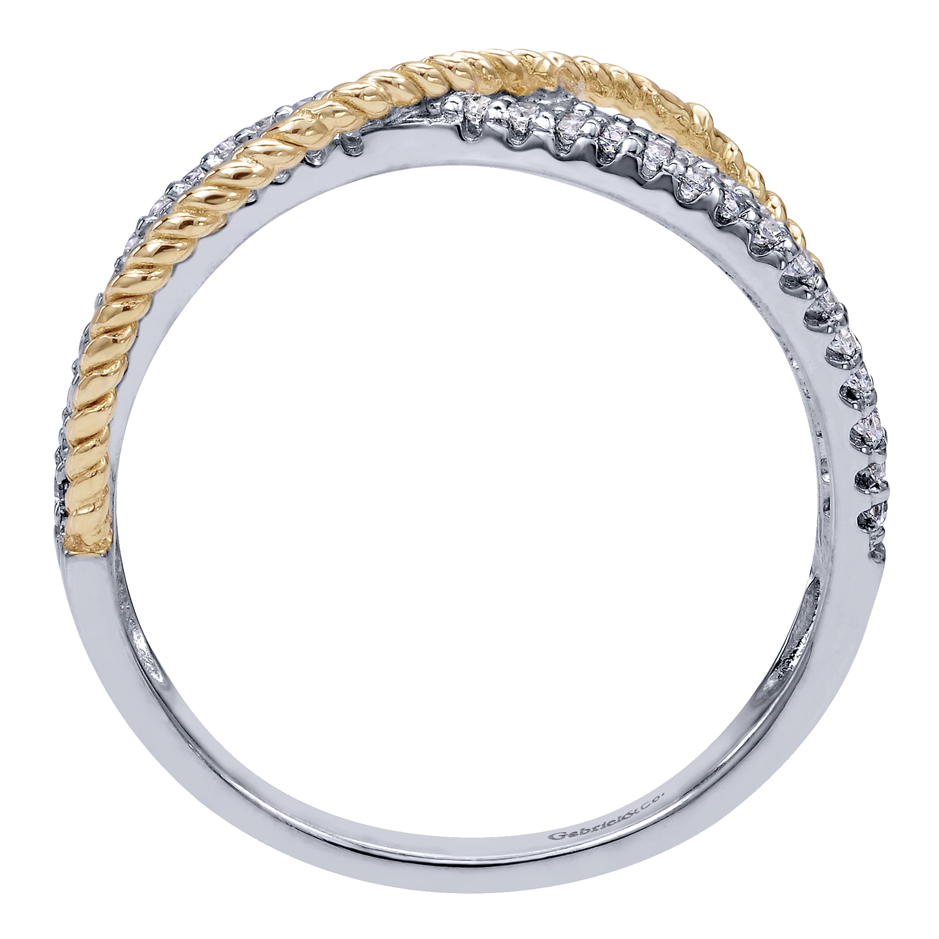14K Yellow-White Gold Fashion Ladies Ring