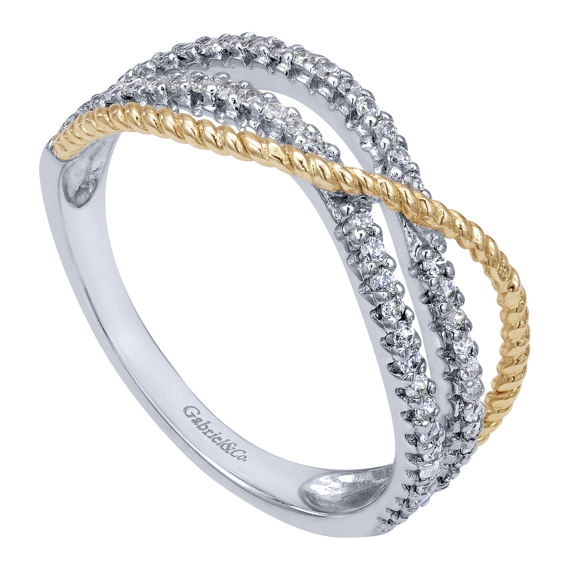 14K Yellow-White Gold Fashion Ladies Ring