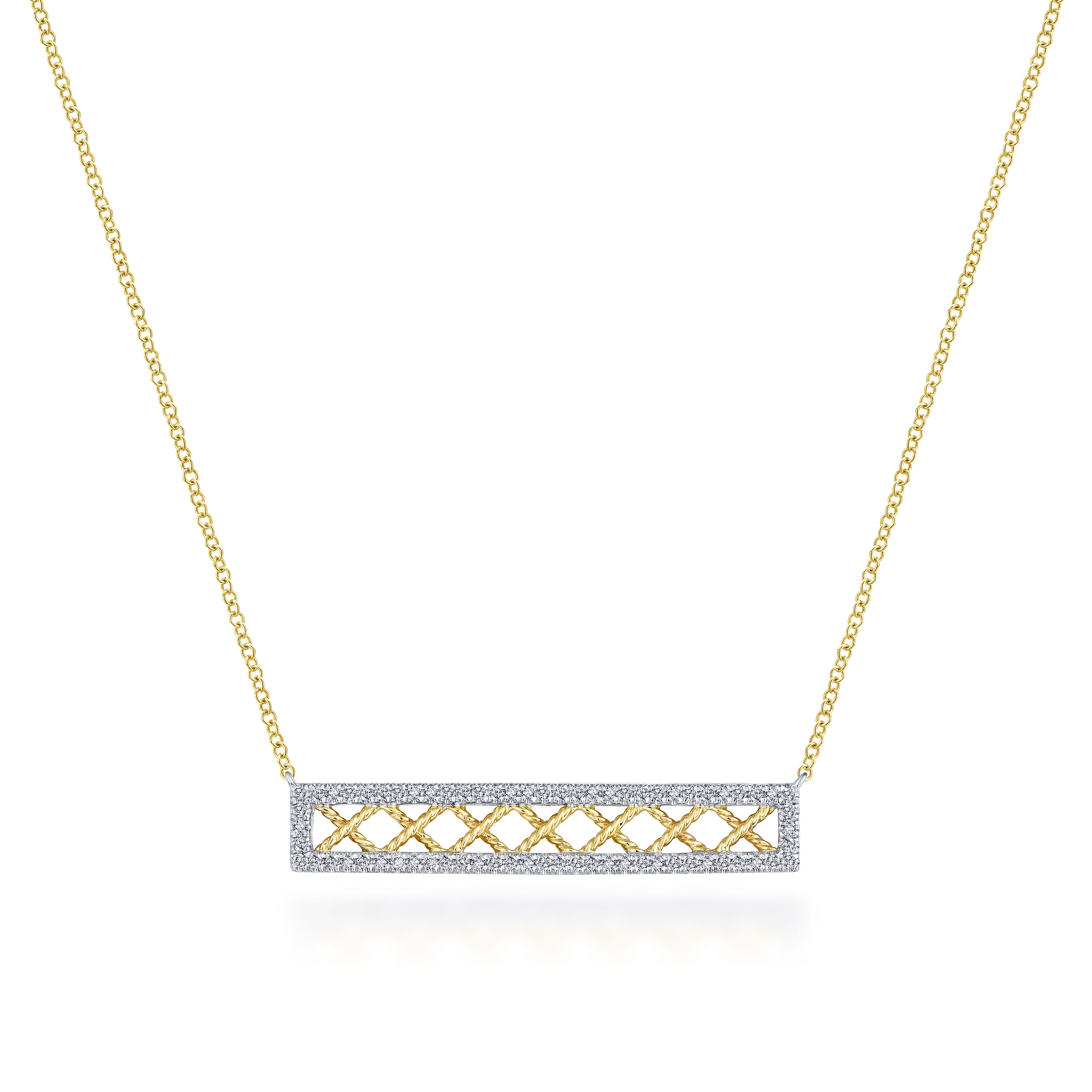14K Yellow-White Gold Fashion Necklace