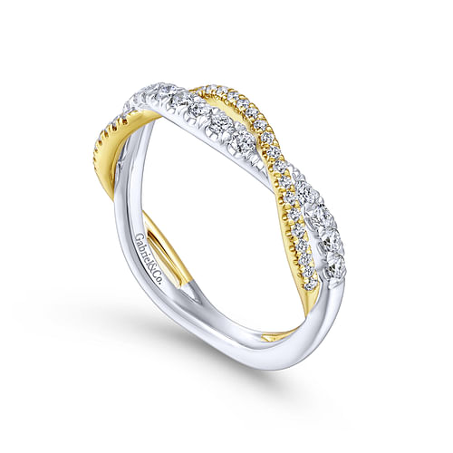 14K Yellow-White Gold Matching Wedding Band