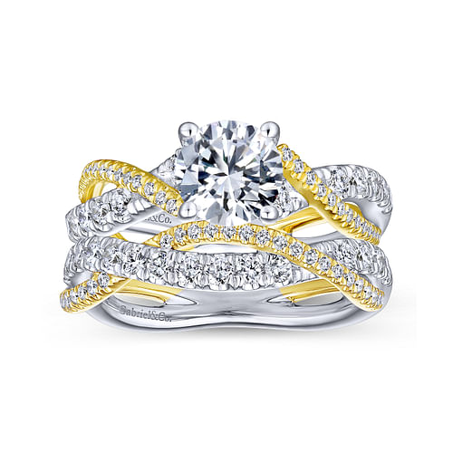 14K Yellow-White Gold Matching Wedding Band