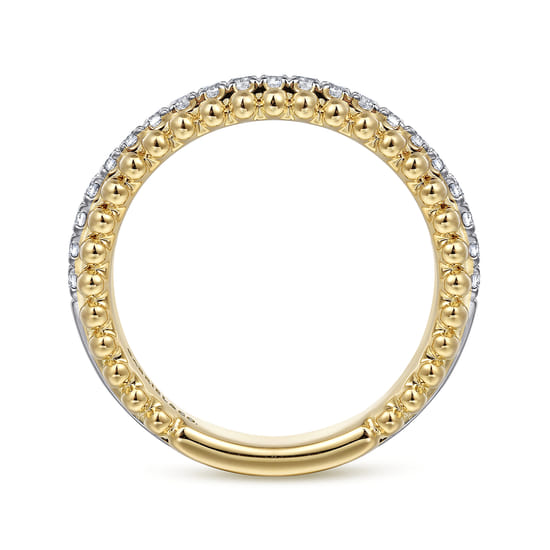 14K Yellow-White Gold Matching Wedding Band angle 2