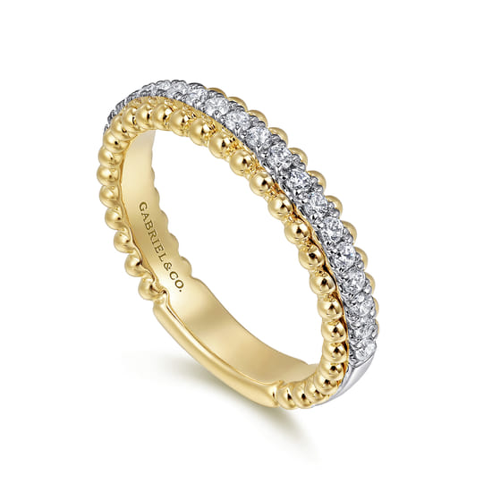 14K Yellow-White Gold Matching Wedding Band angle 3