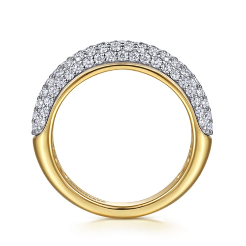 14K Yellow-White Gold Pavé Diamond Anniversary Band