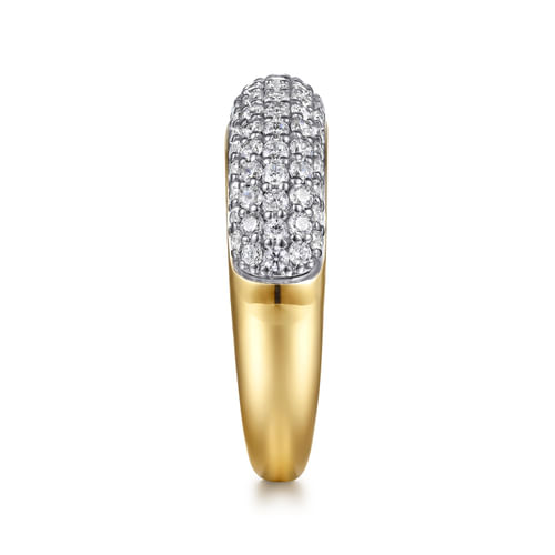 14K Yellow-White Gold Pavé Diamond Anniversary Band