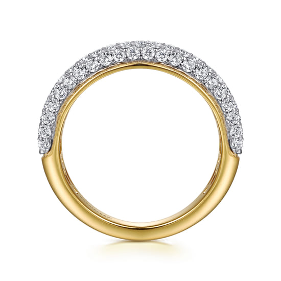 14K Yellow-White Gold Pavé Diamond Anniversary Band angle 2 14K Yellow-White Gold Pavé Diamond Anniversary Band angle 2