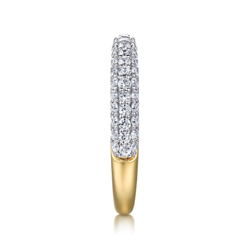 14K Yellow-White Gold Pavé Diamond Anniversary Band