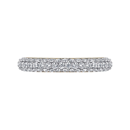 14K Yellow-White Gold Pavé Diamond Anniversary Band angle 6 14K Yellow-White Gold Pavé Diamond Anniversary Band angle 6