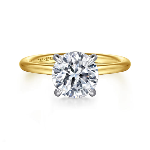 14K Yellow-White Gold Round Diamond Engagement Ring 14K Yellow-White Gold Round Diamond Engagement Ring