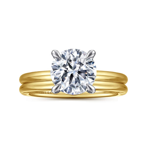 14K Yellow-White Gold Round Diamond Engagement Ring 14K Yellow-White Gold Round Diamond Engagement Ring