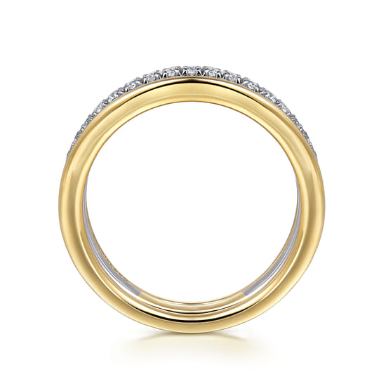 14K Yellow-White Gold Round Diamond Anniversary Band angle 2 14K Yellow-White Gold Round Diamond Anniversary Band angle 2