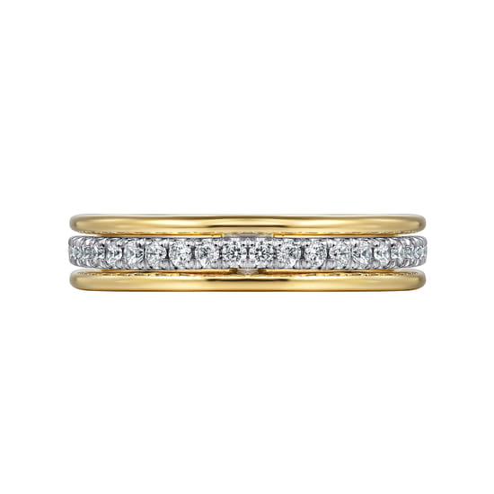 14K Yellow-White Gold Round Diamond Anniversary Band angle 6 14K Yellow-White Gold Round Diamond Anniversary Band angle 6