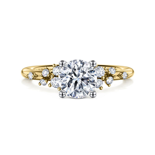14K Yellow-White Gold Round Diamond Engagement Ring