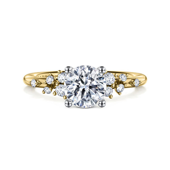 Gabriel - 14K Yellow-White Gold Round Diamond Engagement Ring