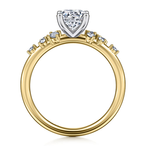 14K Yellow-White Gold Round Diamond Engagement Ring