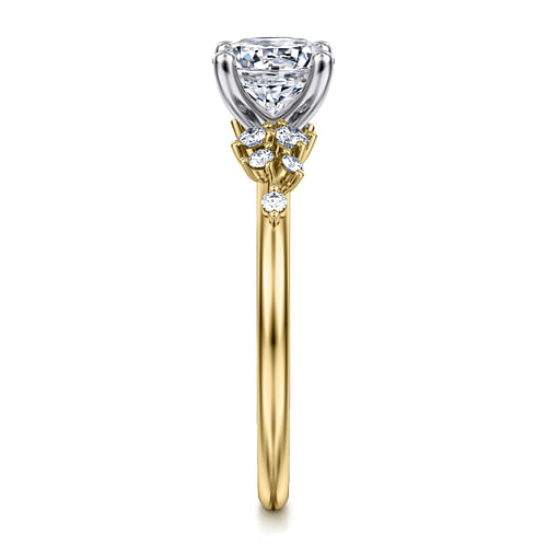 14K Yellow-White Gold Round Diamond Engagement Ring