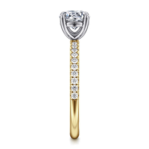 14K Yellow-White Gold Round Diamond Engagement Ring