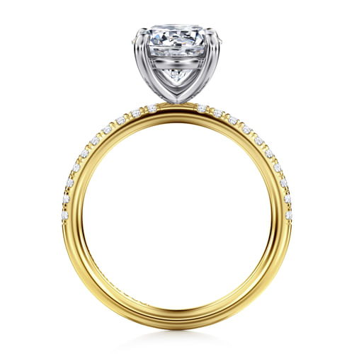 14K Yellow-White Gold Round Diamond Engagement Ring