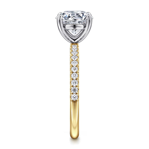 14K Yellow-White Gold Round Diamond Engagement Ring