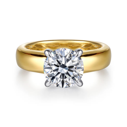 14K Yellow-White Gold Round Diamond Engagement Ring 14K Yellow-White Gold Round Diamond Engagement Ring