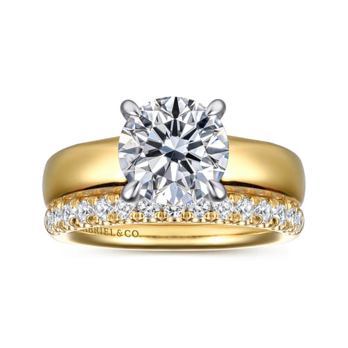 14K Yellow-White Gold Round Diamond Engagement Ring 14K Yellow-White Gold Round Diamond Engagement Ring
