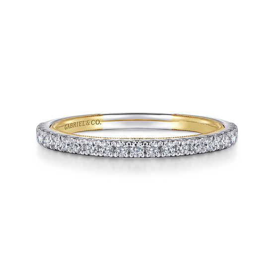 Gabriel - 14K Yellow and White Gold Diamond Matching Wedding Band