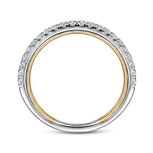14K Yellow and White Gold Diamond Matching Wedding Band
