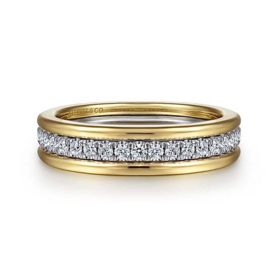 Gabriel - 14K Yellow and White Gold Matching Wedding Band