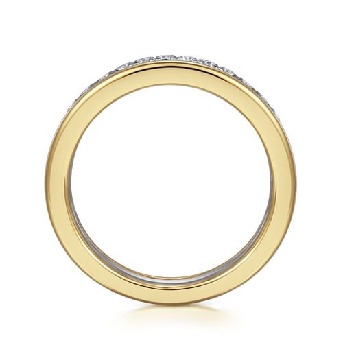14K Yellow and White Gold Matching Wedding Band