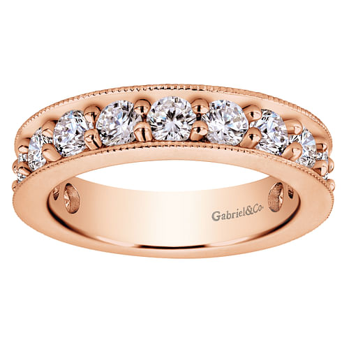14k Rose Gold Channel Prong Set Eternity Band