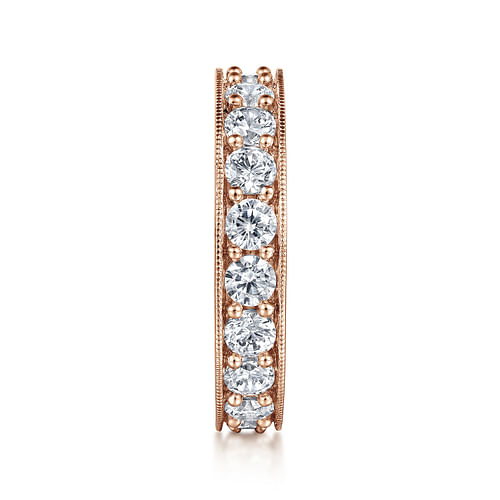 14k Rose Gold Channel Prong Set Eternity Band