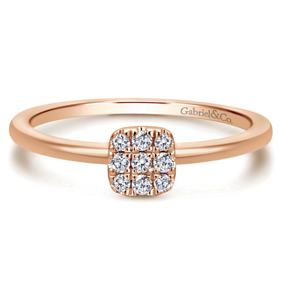 Gabriel - 14k Rose Gold Classic Diamond Ladies Ring