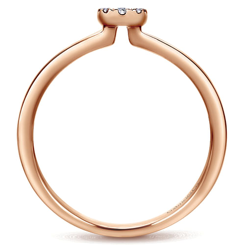 14k Rose Gold Classic Diamond Ladies Ring