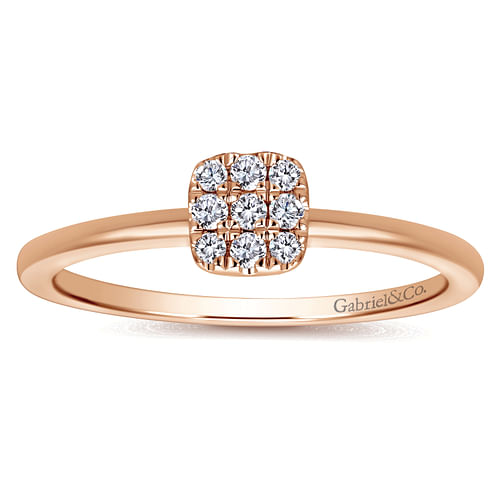 14k Rose Gold Classic Diamond Ladies Ring