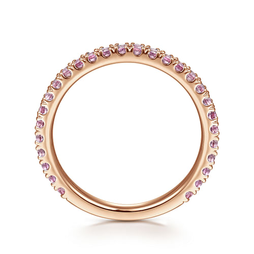 14k Rose Gold Pink Sapphire Stackable Ring